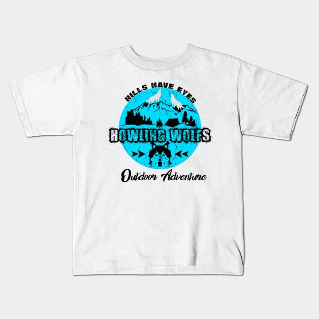 Howling wolfs outdoor adventure Kids T-Shirt by The Bombay Brands Pvt Ltd